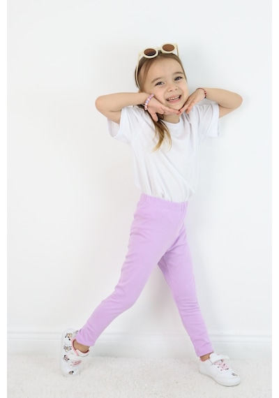 Miababy Basic Kız Çocuk Tayt %100 Pamuk 6 Ay 5 Yaş Mor