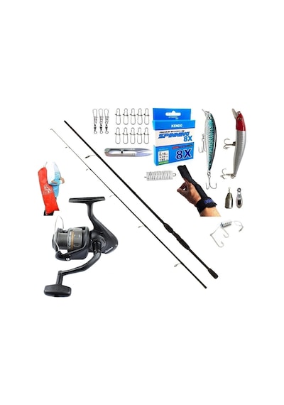 Okuma Revenger Rv-40 240cm 20-40gr Remixon Double Black Rapala Maket Balık Spin Olta Takımı Seti