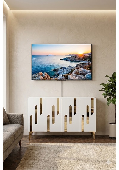 Ka1229bg Ece Konsol Ve Tv Sehpası Beyaz-gold 120cm Ka1229bg Ece Konsol Ve Tv Sehpası Beyaz-gold 120cm