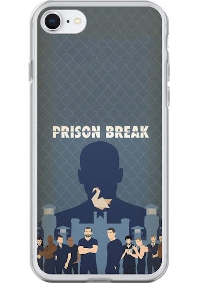 Apple Uyumlu iPhone 7 Şeffaf Kılıf Prison Break Tasarımlı