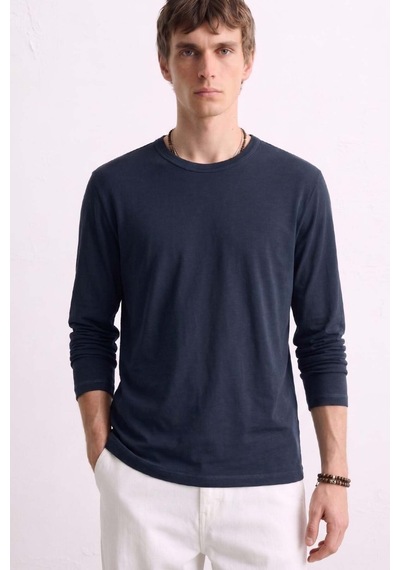 Barrels And Oıl Erkek Bisiklet Yaka İnce Sweatshirt 5074 - İndigo İndigo