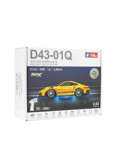 Uzaktan Kumandalı 1:43 Metal Drift Araba 15 Km/h Hız 2.4ghz Kumanda Şarjlı Rc Yarış Arabası