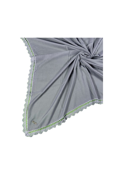 Mim Eşarp Enba Pamuklu İğne Oyalı Namaz Ve Mevlüt Örtüsü 110x110 Cm Gri