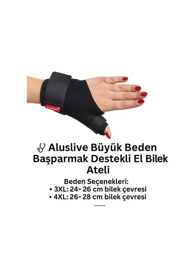 Aluslive Lüx Büyük Beden Başparmak Tespit Ateli Sağ Sol Kullanılabilir 4xl Alus827