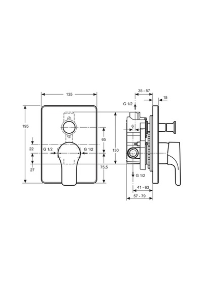 Ideal Standard Attitude Ankastre Banyo Bataryası - A4607aa- Krom