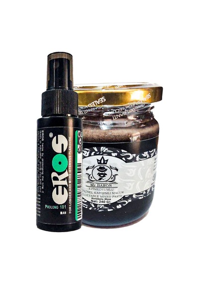 Eros Erosprof101 Büyük Boy Geciktiricisprey 60 Ml + Msterbaron Erkeklere Katılık Hissi 240 Gr Macun