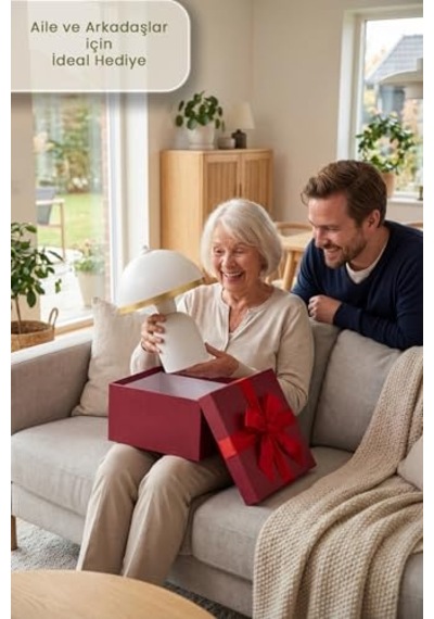 Luna Gold Abajur, Bohem Masa Lambası Ve Salon Oturma Odası Aydınlatması - Beyaz - 25 Cm Modern Dekoratif Masa La Diğer