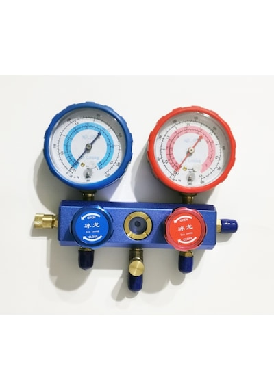 Ikili Manifold Gaz Saati Seti R32 R410 + 3 Adet Hortum Takımı - 546630355