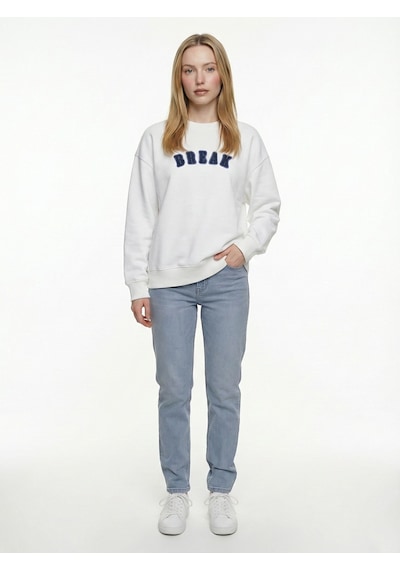LOFT Oversize Kadın Sweatshirt Lf2042270 Q1.v1 Beyaz