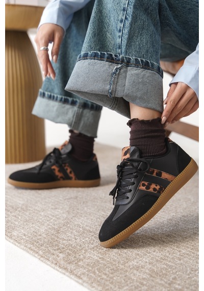 Daxtors Garantili Agnus Günlük Ortopedik Kadın Sneaker Spor Ayakkabı Siyah