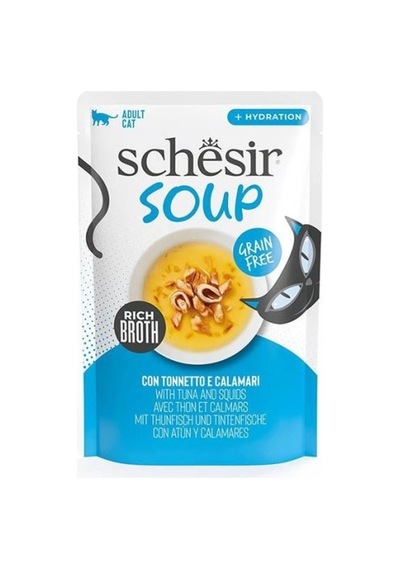 Schesir Pouch Soup Ton Balıklı Ve Kalamarlı Kedi Çorbası Pouch 40gr
