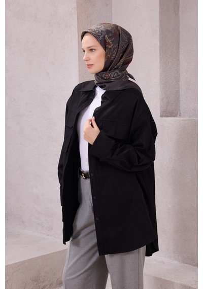 BELLİ Saf İpek Twill Eşarp 4207d01 Antrasit - 07