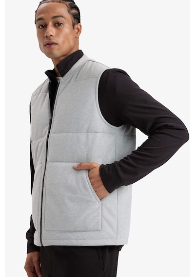 Defacto Regular Fit Dik Yaka Fermuarlı Cepli Yelek E8777ax25augr360 Gri