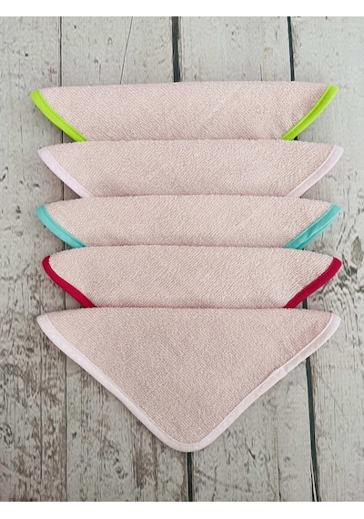 5'li Micro-Cotton Bebek Ağız Mendili Önlük Havlu Gri