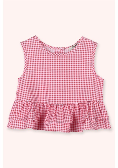 Kız Bebek Fırfır Detaylı Nar Bluz 4148080