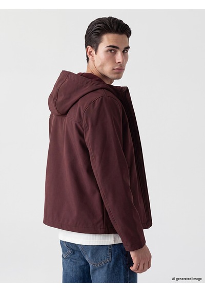 Lcwaıkıkı Classic Bordo Regular Fit Kapüşonlu Erkek Ceket