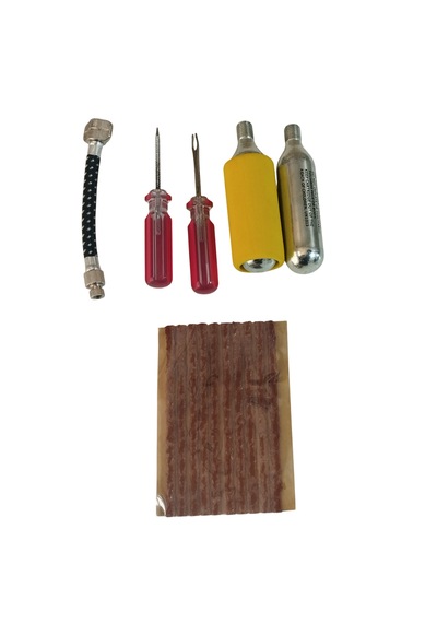 Acil Lastik Tamir Kiti 16 Gram Çift Karbondioksit Tüplü + 10 İnce Fitil + Delici Ve Tığ Aparatlı