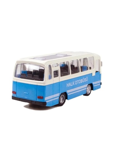 Oyuncak Işıklı Sesli 1/36 Çek Bırak Mavi Halk Otobüsü