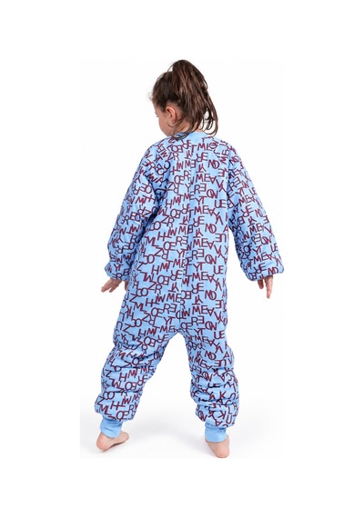 Babyhola 2.5 Tog Yorgan Gerektirmeyen Kalın Elyaf Dolgulu Çocuk Uyku Tulumu Pamuk Astarlı Unisex 6020 Saks