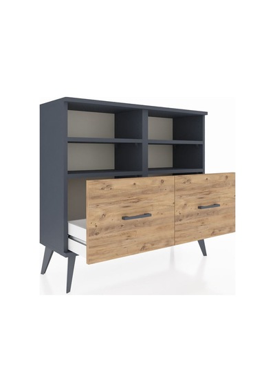 Arges Şifonyer 4 Raflı 2 Çekmeceli 88x30x80 Antrasit-antrasit/çam Antrasit/çam Arges Şifonyer 4 Raflı 2 Çekmeceli 88x30x80 Antrasit-antrasit/çam Antrasit/çam