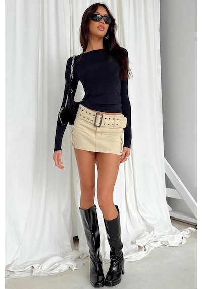 Madmext Siyah Bisiklet Yaka Basic Uzun Kollu Body Mg1701-siyah Siyah
