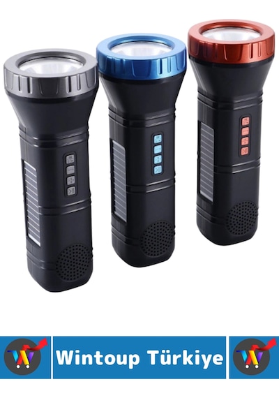 Premium Çok Fonksiyonlu Bluetooth Radyolu Şarjlı Güneş Enerjili Kolay Kavrama Outdoor Kamp El Feneri Çok Renkli