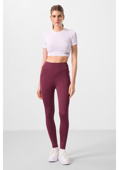 Tommylife Bordo Standart Fit Esnek Performans Kadın Tayt - 94666 Bordo