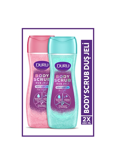 Duru Body Scrub Pink Delight & Ice Light Duş Jeli 2x450 Ml Diğer