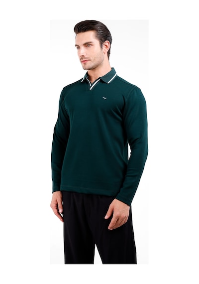 Tepi Polo Yaka Uzun Kol Kazak - Mint Mint