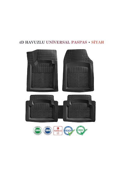 Dacia Logan 2008-2012 Uyumlu 4d Havuzlu Paspas Takımı Premium Siyah