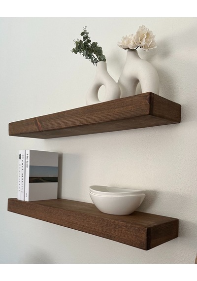 Nest Woodtr Dekoratif Doğal Ahşap Tekli Raf Gizli Raf 80x15x4 Cm Gizli Aparatlı Raf 1 Adet