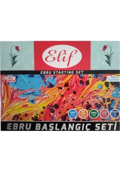 Hazır Ebru Seti Ebru Sanatı Eğitim Seti 6 Renk 20Ml Ebru Boyası N11.28