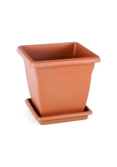 Vk06 Villa Kare Saksı No:6 Tabaklı 60 Cm, 110 Litre Kiremit