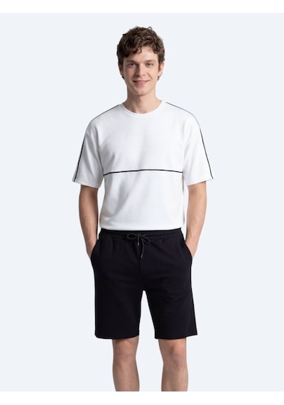 Kip Ekru Düz T-shirt