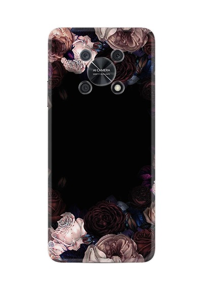 Huawei Nova Y90 Kılıf Resimli Desenli Silikon Platinium Series Dark Flowers 1906