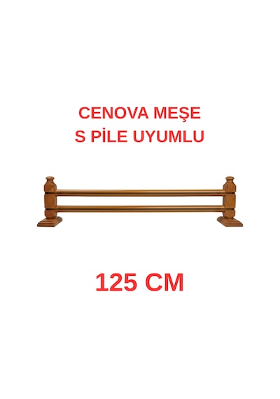 Cenova S Pile Ve Perde Düğmesi Uyumlu Çetray Çift Raylı Modern Ahşap Rustik Meşe 125 Cm Meşe