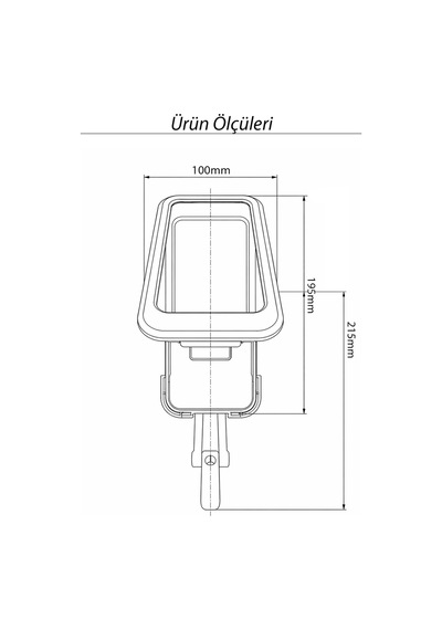 Motosiklet Uyumlu Su Geçirmez Telefon Tutacağı Abs Plastik + Metal Siyah Renk