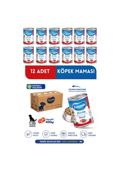Premium Dana Etli Yetişkin Köpek Konservesi 12 X 400 Gr Chunk Special