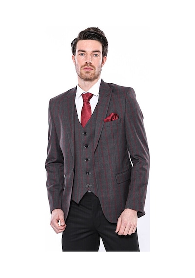 Wessi Ekose Füme Slim Fit Erkek Ceket 001