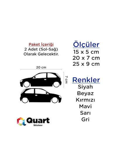 Opel Corsa C 2 Kapı Basık Oto Sticker Araba Sticker (348248495)