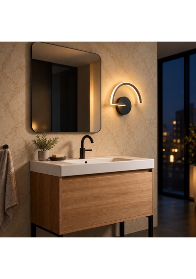 Oliva Şarjlı Modern Led Duvar Apliği Günışığı Taşınabilir Usb Siyah