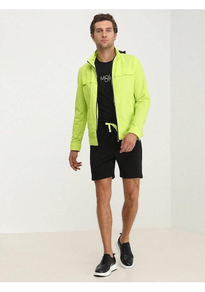 Kip Sarı Regular Fit Kapüşonlu Casual Dokuma Mont Sarı