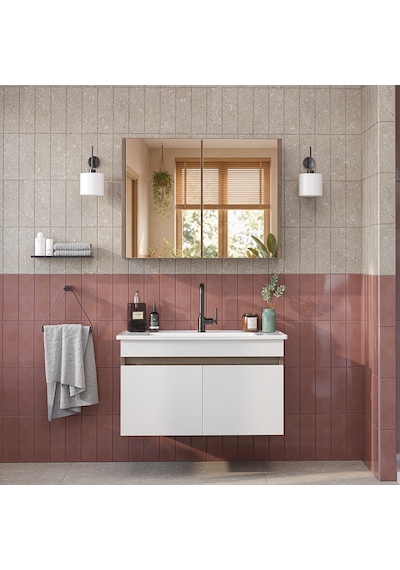 Lavabolu Mdf 80 Cm Banyo Alt Dolabı + Aynalı Üst Dolabı , Banyo Dolabı Takımı Atlantik Çam - Beyaz Lavabolu Mdf 80 Cm Banyo Alt Dolabı + Aynalı Üst Dolabı , Banyo Dolabı Takımı Atlantik Çam - Beyaz