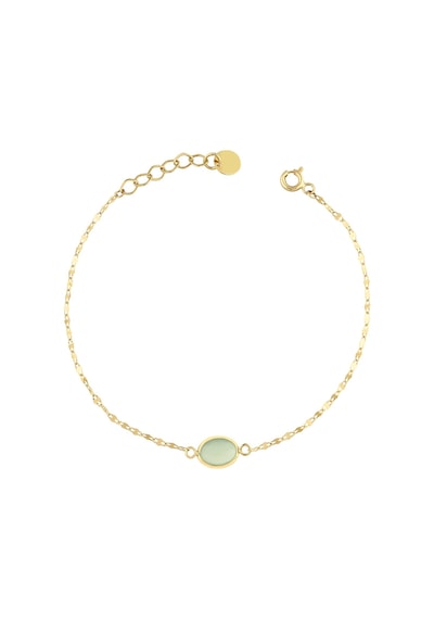 Debora Jewelry 14 Ayar Altın Yeşil Opal Taşlı Bileklik