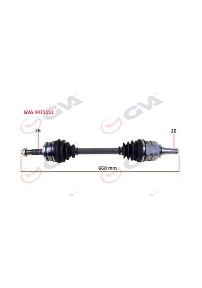 Gva Komple Aks Sol Toyota Aurıs. Corolla 1.4l 1ndtv Nde150 D-4d Dizel 07-13 26x20 Komple Boy 660mm Gva 4471151 4342002620 4342002621