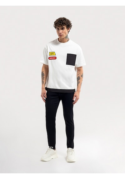 LOFT Loose Fit Erkek Tshirt K.kol Lf2036528 Q1.v1 Beyaz