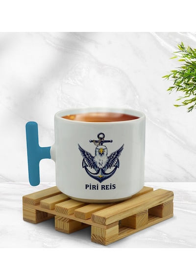 Bk Gift Kişiye Özel Tekne Marin Ve Denizcilik Tasarımlı Mavi T Kulplu Middle Kupa-1, Arkadaşa Hediye Kobitmeyencom33405 Bk Gift