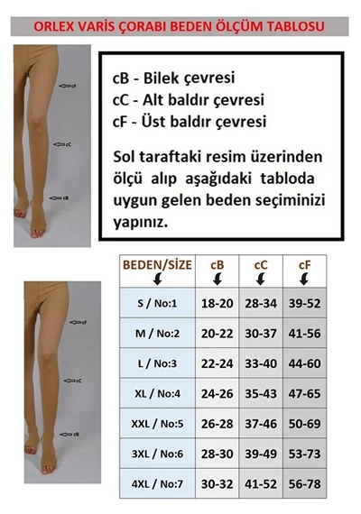 Orlex Orlex Diz Altı Çorabı Burnu Açık Siyah Renk Orta Basınç Ccl2 Çift Bacak Siyah CCL2 3 Beden Açık Diz Altı