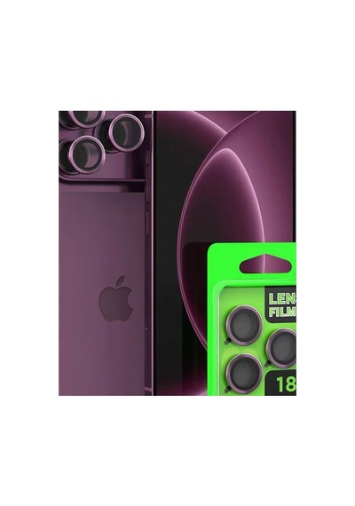 Newface Apple iPhone Uyumlu 18 Pro Raze Metal Kamera Lens - Bordo Evimdeyokyok
