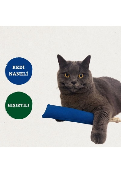 Yastık Kedi Oyuncağı - Doğa Dostu, Kedi Naneli, Hışırtılı, Pamuklu